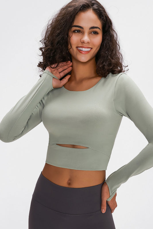 St Patricks Day Outfits Long Sleeve Cropped Top With Sports Strap