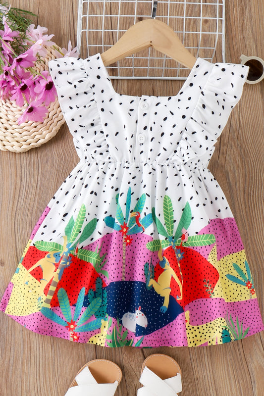 Kids Fashion Summer Outfits | Girls Printed Ruffled Dress