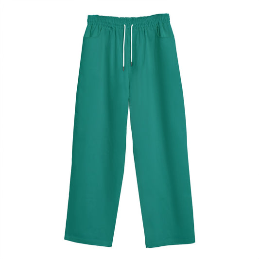 St Patricks Day Outfits Emerald Green Men's Straight Casual Pants | 245GSM Cotton