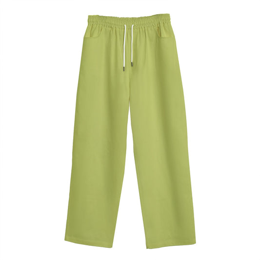 St Patricks Day Outfits Lemon Drop Green Men's Straight Casual Pants | 245GSM Cotton