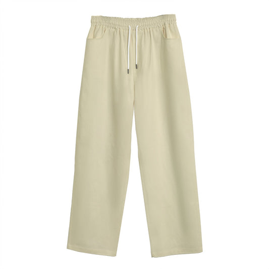 Coconut Cream Men's Straight Casual Pants | 245GSM Cotton