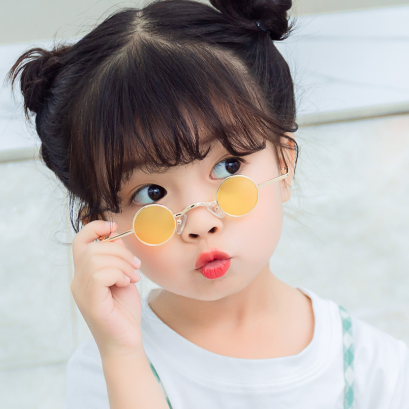 Designer Steampunk Toddler Sunglasses For Kids Luxury Round Bee