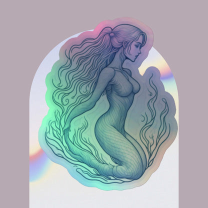 Praying Mermaid Holographic stickers