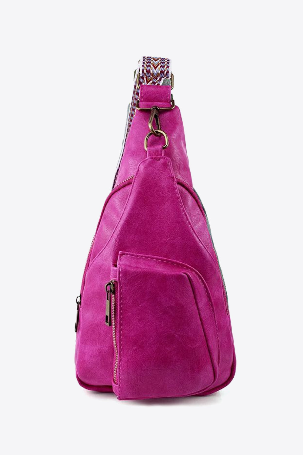 Hot Pink Aesthetic All The Feels PU Leather Sling Bag