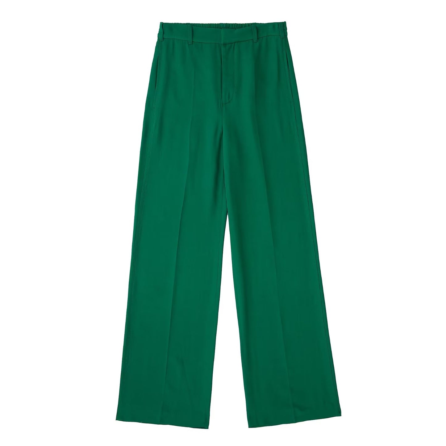 Green Aesthetic Outfits | Green Wide Leg Trousers