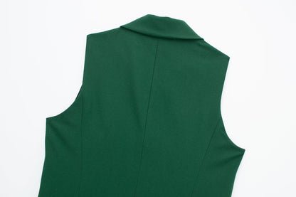 Spring Outfits 2024 | Emerald Green Long Vest
