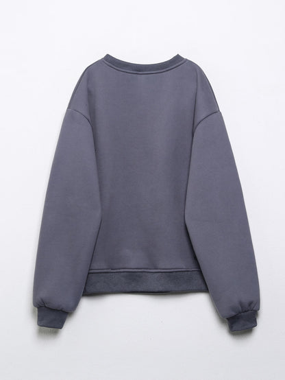 Spring Outfits 2024 | Gray Coquette Cotton Sweatshirt