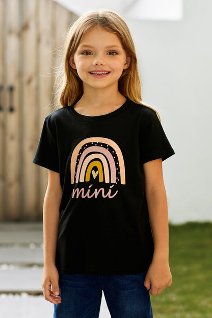 Mommy Me Summer Outfits | Girls Graphic Round Neck Tee Shirt