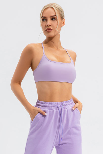 Fashion Trends 2024, Lilac Lavender Crisscross Spaghetti Strap Active Cami