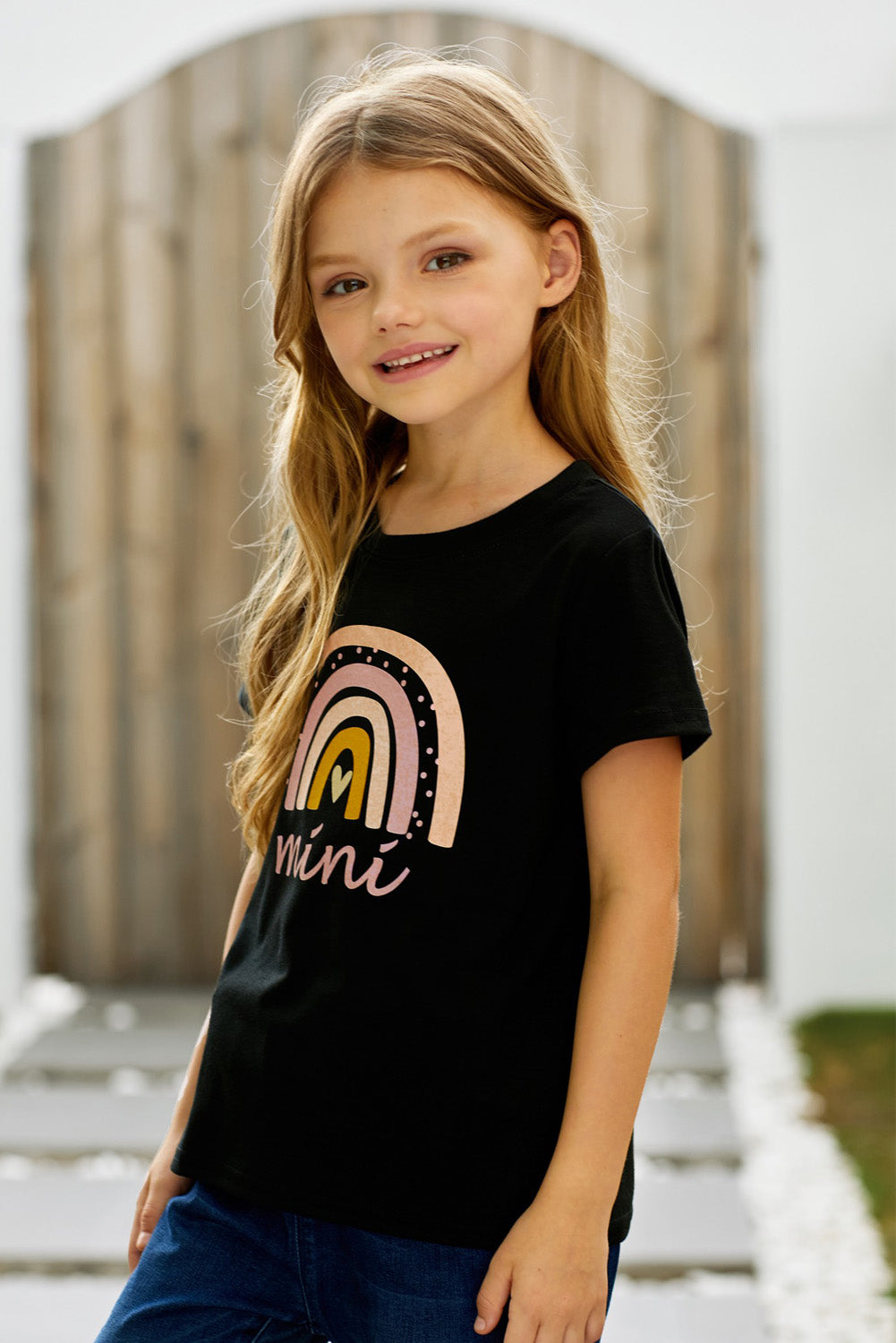 Mommy Me Summer Outfits | Girls Graphic Round Neck Tee Shirt