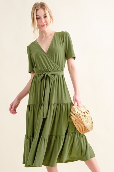 St Patricks Day Outfits Spring Dresses Soft Short Sleeve Tiered Midi Dress