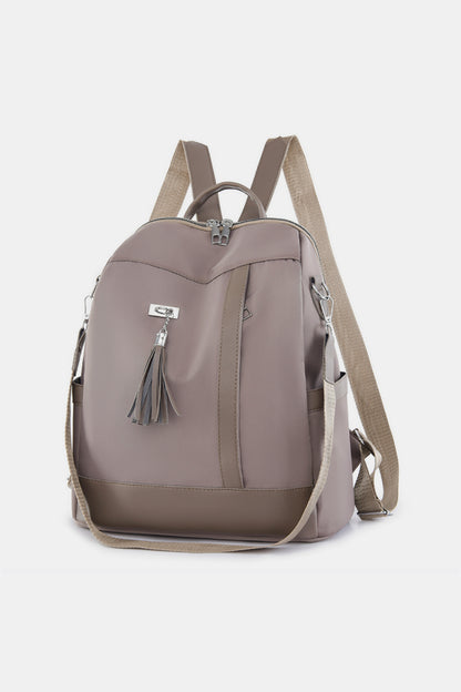 Oxford Cloth Tassel Decorated Backpack