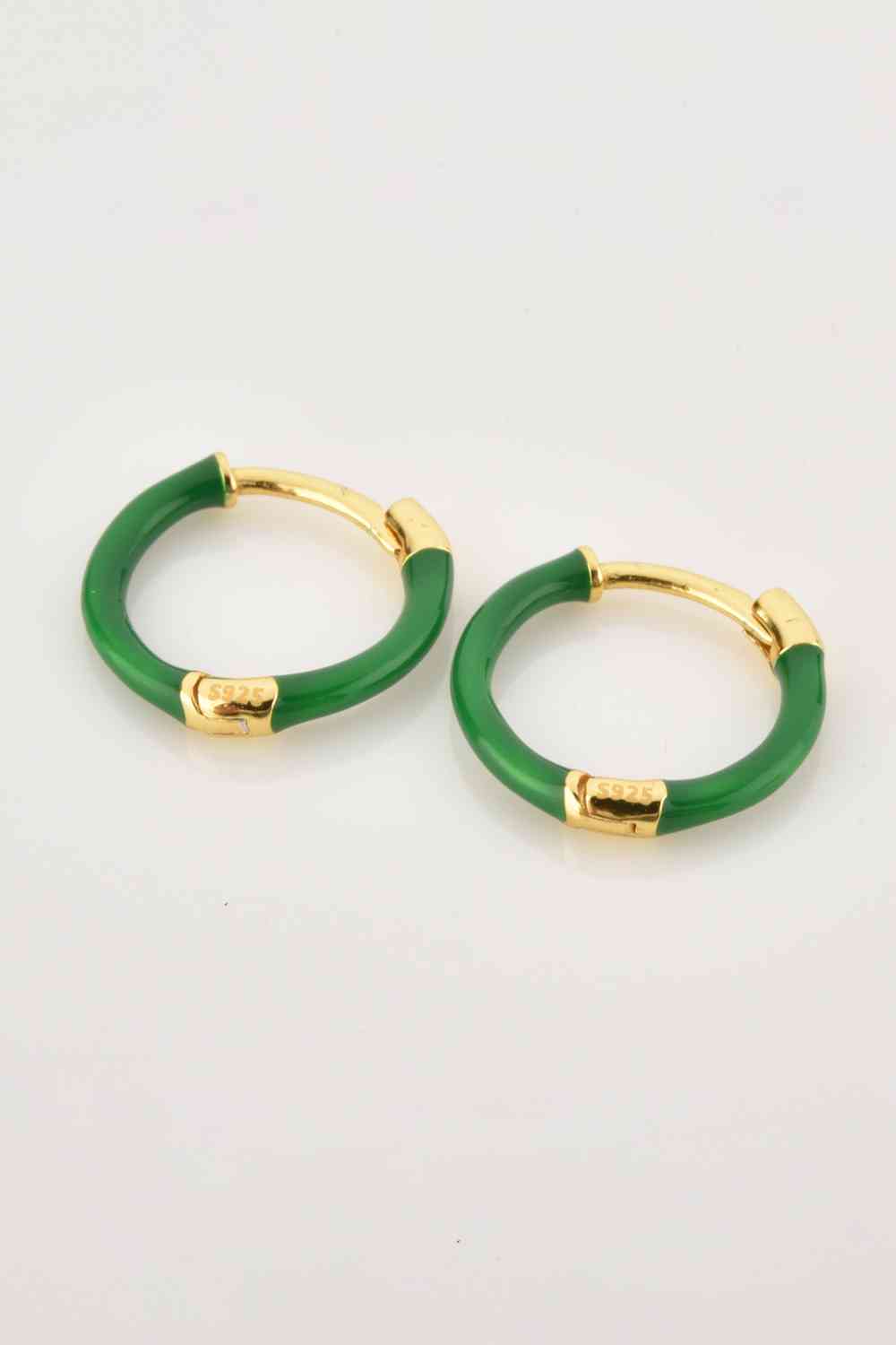 St Patricks Day Outfits 925 Sterling Silver Huggie Earrings