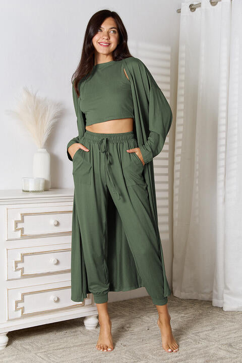 St Patricks Day Outfits Tank, Pants, and Cardigan 3-piece Outfit Set with Pockets