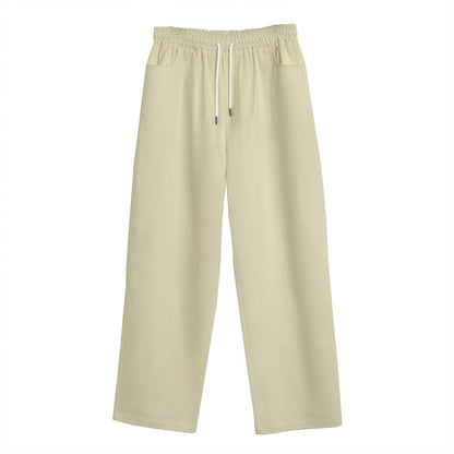 Coconut Cream Men's Straight Casual Pants | 245GSM Cotton