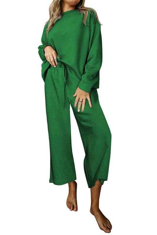 St Patricks Day Outfits Dropped Shoulder Top and Pants Set