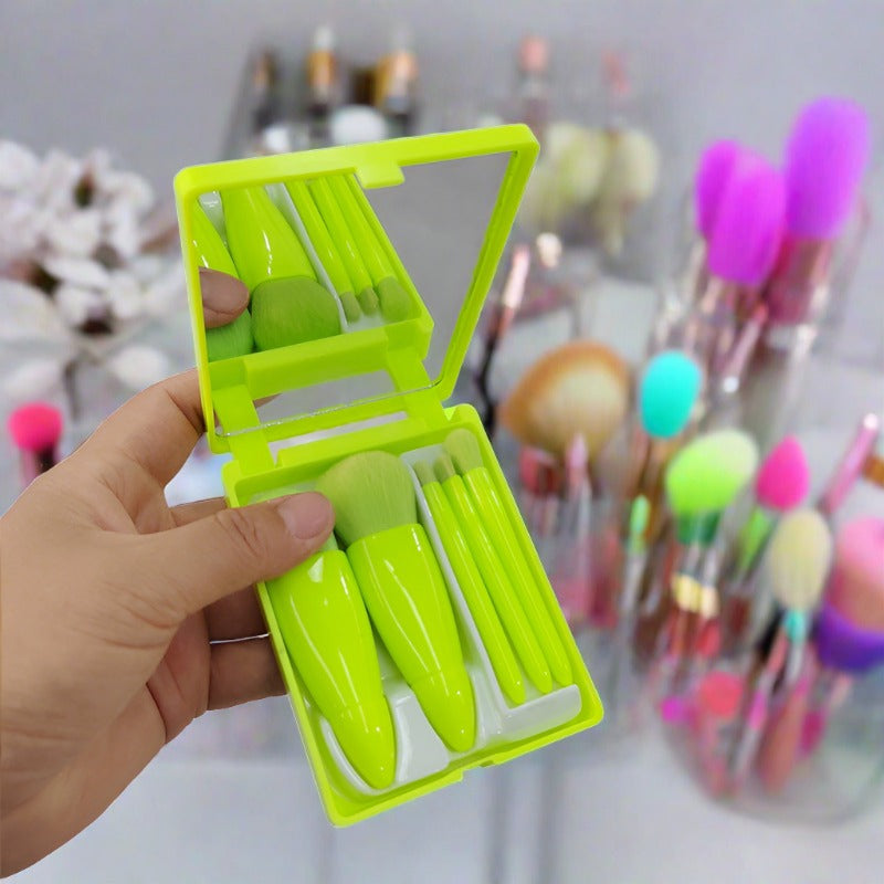 neon yellow makeup brushes, makeup trends 2023,  makeup tools, makeup looks,  makeup brushes