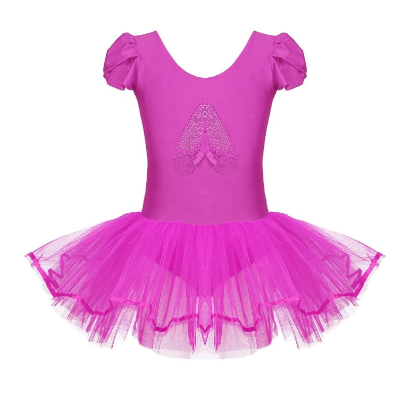 Kids Fashion Tutus | Pink Glitter Rhinestone Ballerina Princess Tutu  Leotard Ballet Dress