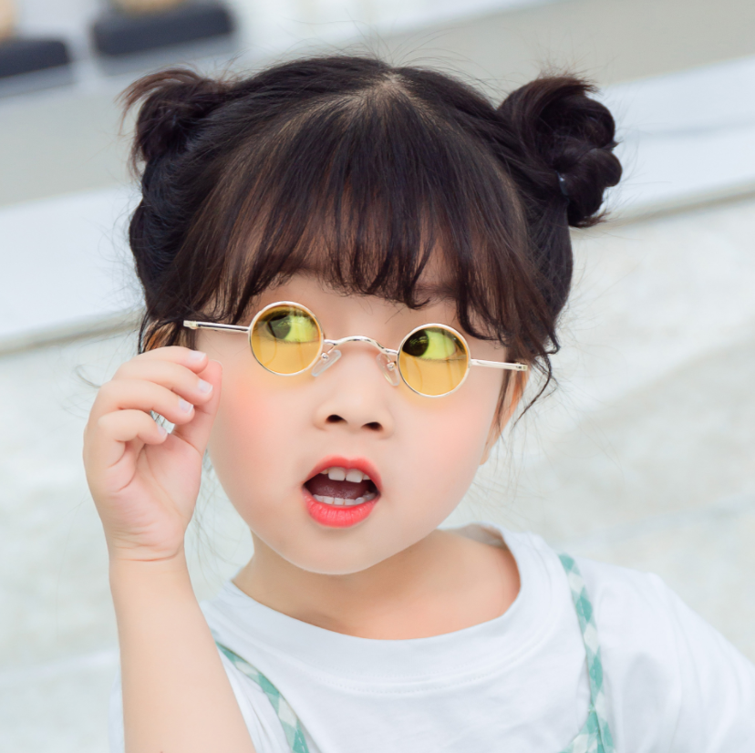 Designer Steampunk Toddler Sunglasses For Kids Luxury Round Bee