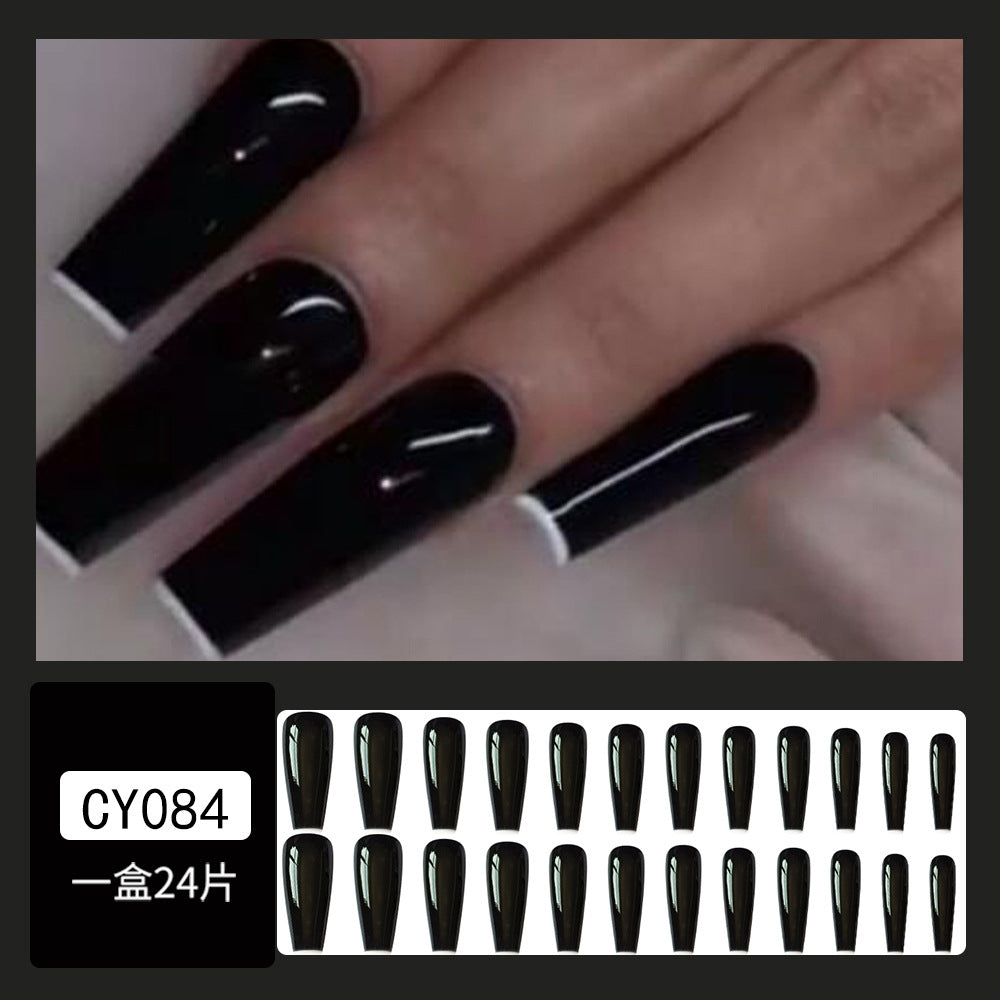 black and white tip acrylic nails