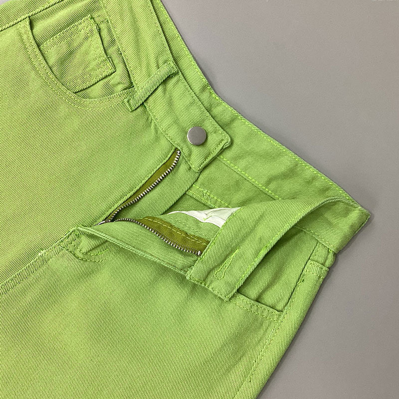 Green Aesthetic Outfits | Lime Green Denim Jeans