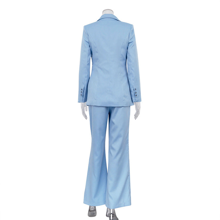 Spring Outfits 2024 |  Back To Work Blazer Wide Leg Pants Outfit 2-piece Set