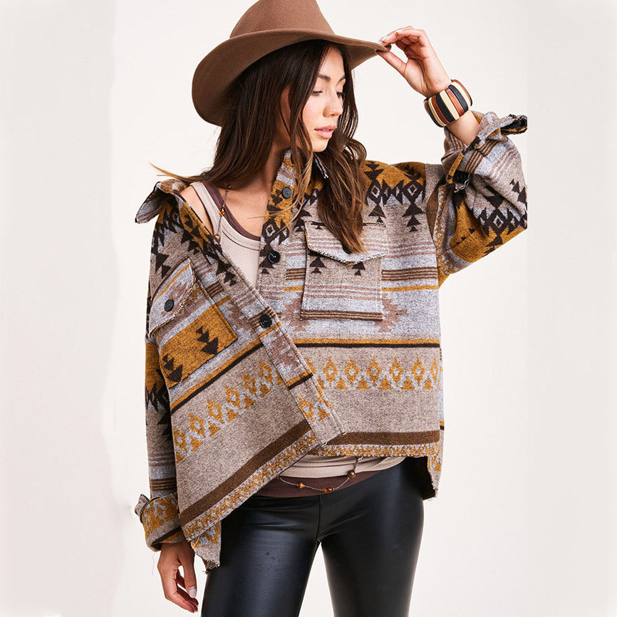 Fall Outfits | Geometric Abstract Aztec Coat
