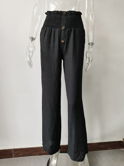 Summer Linen Pants | High Waist Loose Casual Long Cotton Linen Wide Leg Pants