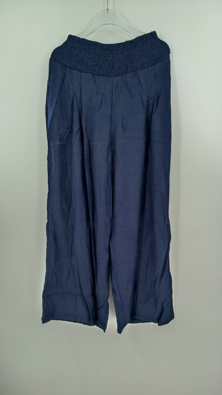Summer Linen Pants | Elastic Waist Casual Wide Leg Linen Pants
