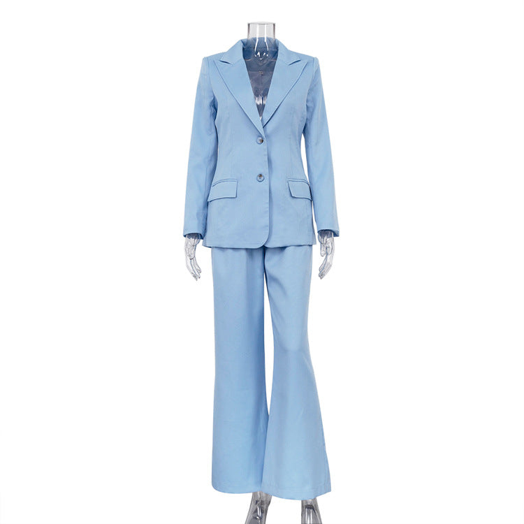 Spring Outfits 2024 |  Back To Work Blazer Wide Leg Pants Outfit 2-piece Set