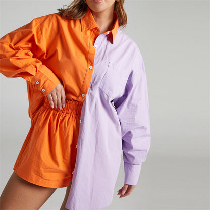 Barbiecore Outfits |  Summer Cotton Shirts Shorts Outfit 2-piece Set