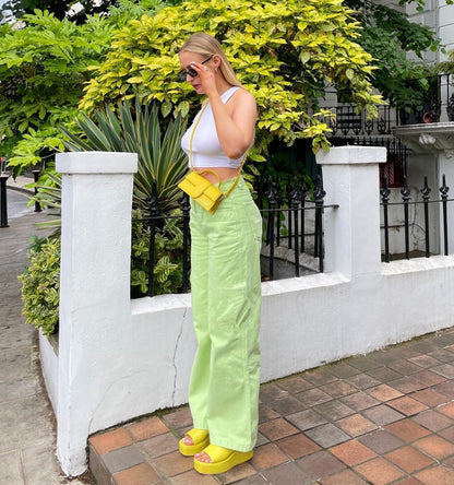 Green Aesthetic Outfits | Lime Green Denim Jeans