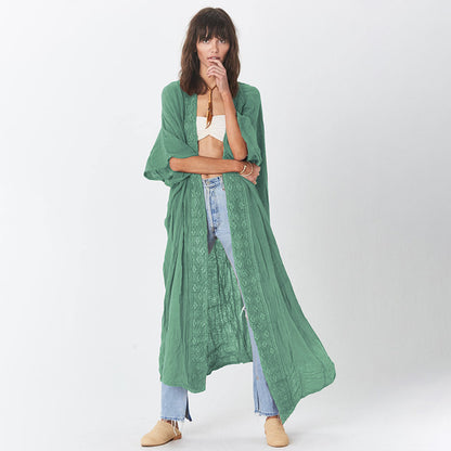 Summer Outfits | Green Aesthetic Comfortable Cardigan Kimono