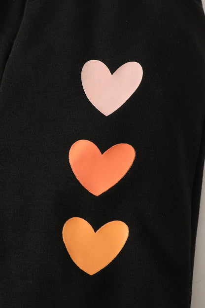 Kids Fashion Summer Outfits | Kids Heart Graphic Sweatshirt Joggers Set