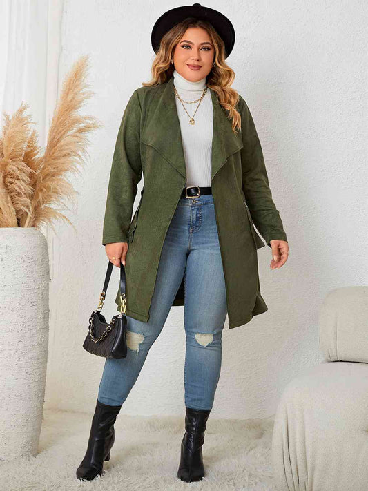 St Patricks Day Outfits Plus Size Tie Back Trench Coat