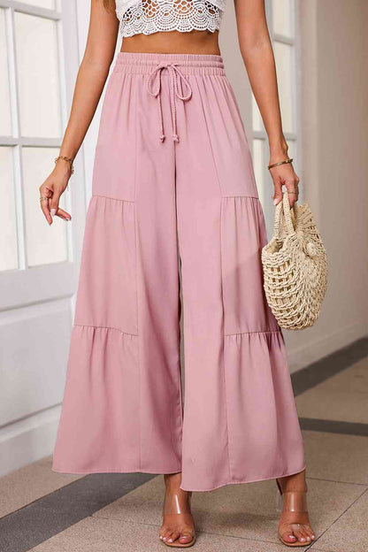 Drawstring Wide Leg Pants