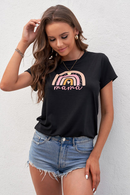 Mommy Me Summer Outfits | Women Graphic Round Neck Tee Shirt