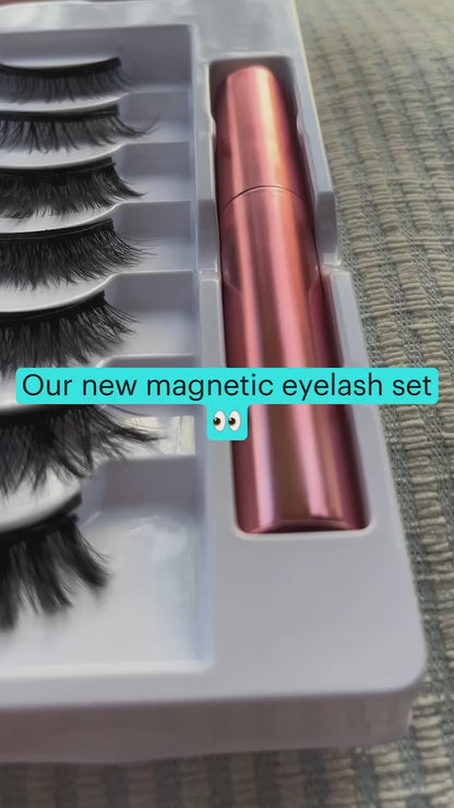 MAGNETIC EYELASH KIT | 7 Magnetic Eyelashes, 2 Magnetic Eyeliner,1 Tweezers Magnetic Lashes Set