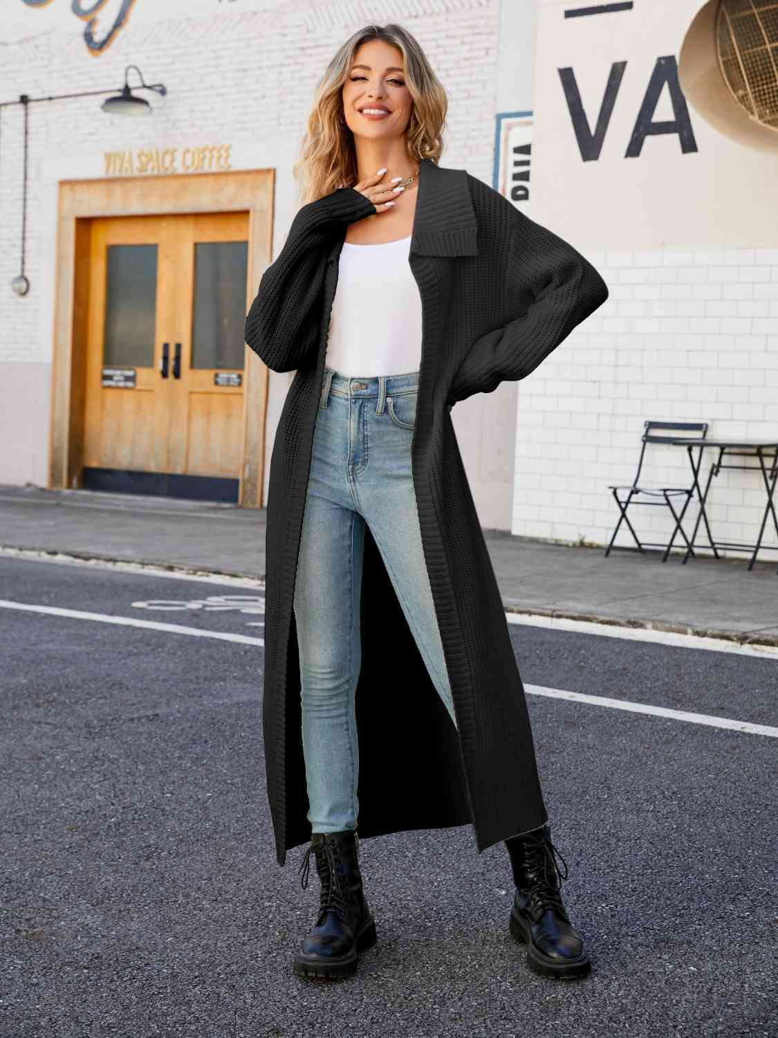 Long open sale front duster