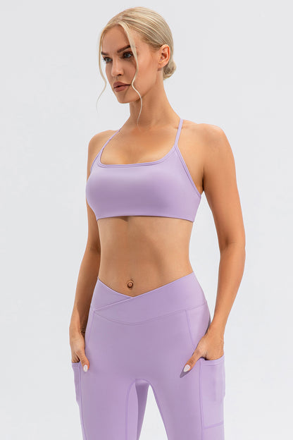 Fashion Trends 2024, Lilac Lavender Crisscross Spaghetti Strap Active Cami