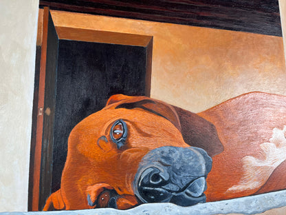 Limited Edition “Terlingua Guard Dog” Acrylic Painting by David M. Bridges