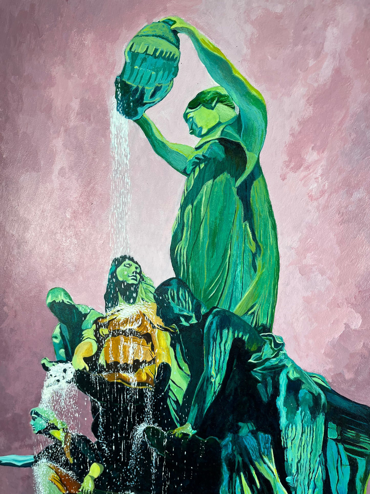 Limited Edition “Great Lakes Fountain” Acrylic Painting by David M. Bridges