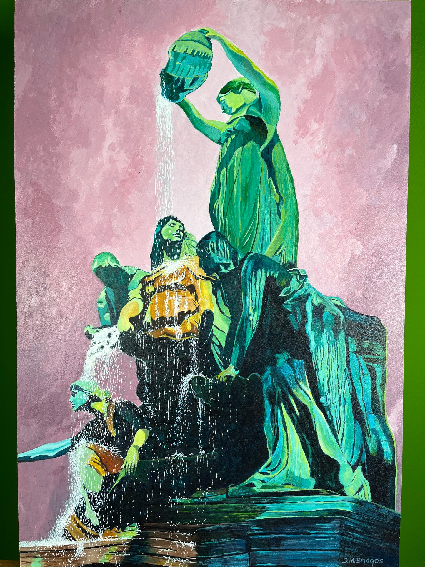 Limited Edition “Great Lakes Fountain” Acrylic Painting by David M. Bridges